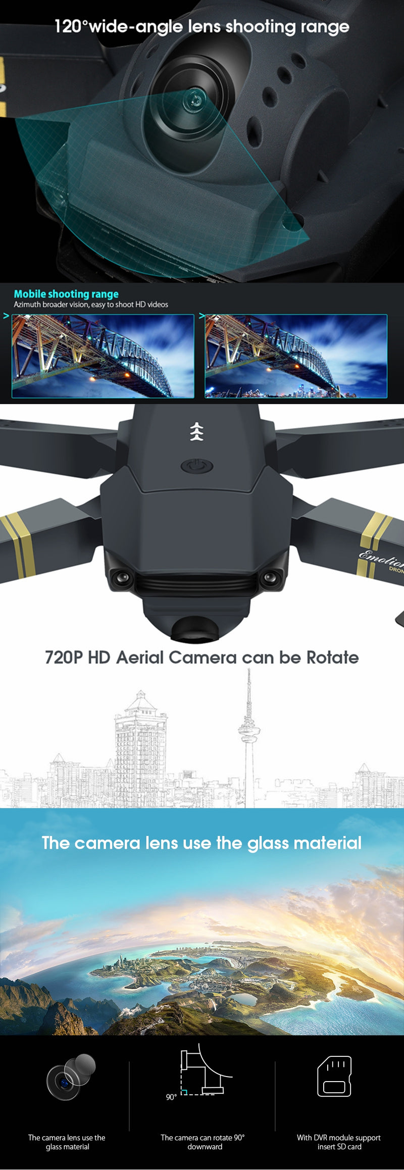 HD Resolution Quadcopter Drone (Wifi)