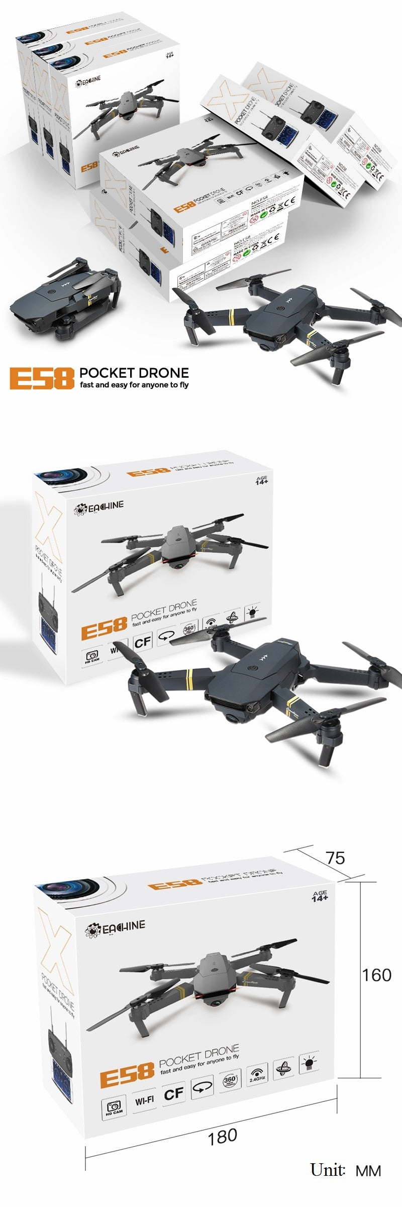 HD Resolution Quadcopter Drone (Wifi)